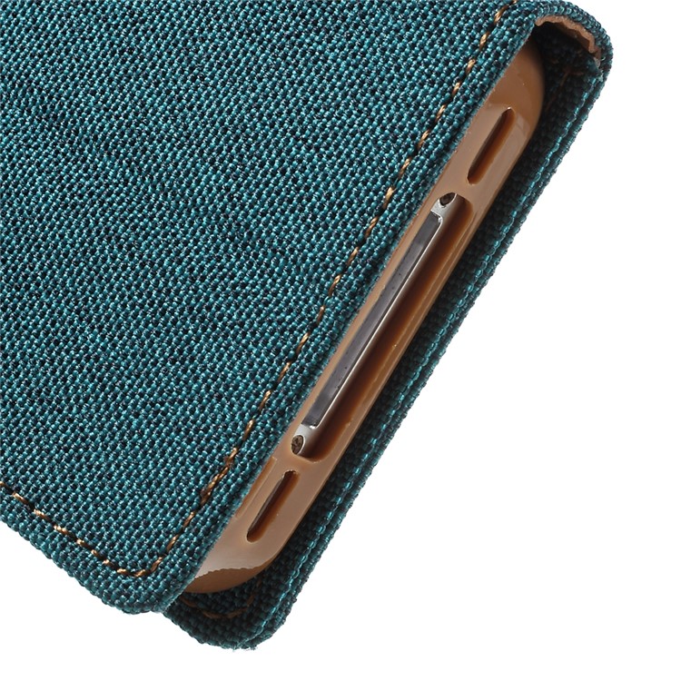 MERCURY GOOSPERY Canvas Diary Leather Cover for iPhone 4s / 4 with Stand - Green-9