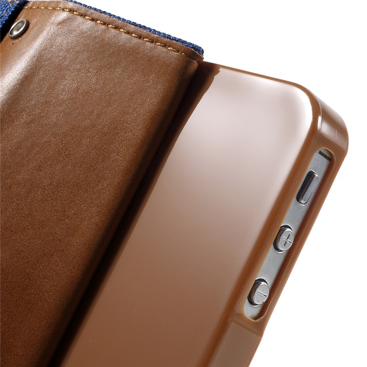 MERCURY GOOSPERY Canvas Diary Leather Cover for iPhone 4s / 4 with Stand - Baby Blue-7