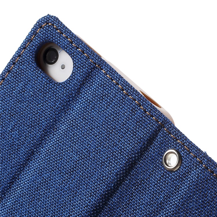 MERCURY GOOSPERY Canvas Diary Leather Cover for iPhone 4s / 4 with Stand - Baby Blue-8