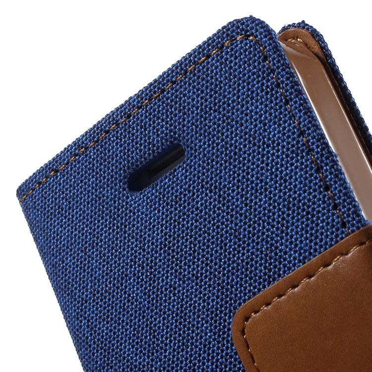 MERCURY GOOSPERY Canvas Diary Leather Cover for iPhone 4s / 4 with Stand - Baby Blue-9
