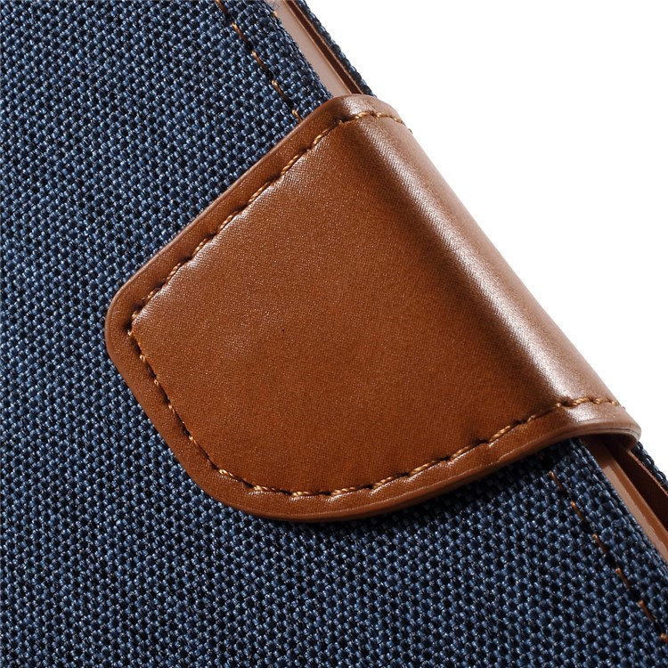 MERCURY GOOSPERY Canvas Diary Leather Cover for iPhone 4s / 4 with Stand - Dark Blue-8