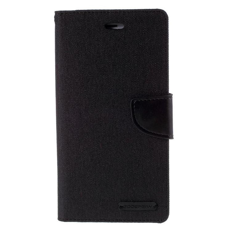 MERCURY GOOSPERY Canvas Diary Leather Case for iPhone 6s Plus / 6 Plus Plus with Stand - Black-3