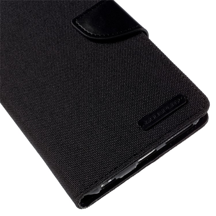 MERCURY GOOSPERY Canvas Diary Leather Case for iPhone 6s Plus / 6 Plus Plus with Stand - Black-8