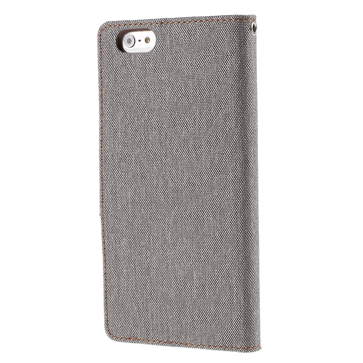 MERCURY GOOSPERY Canvas Diary Leather Case for iPhone 6s Plus / 6 Plus Plus with Stand - Grey-2