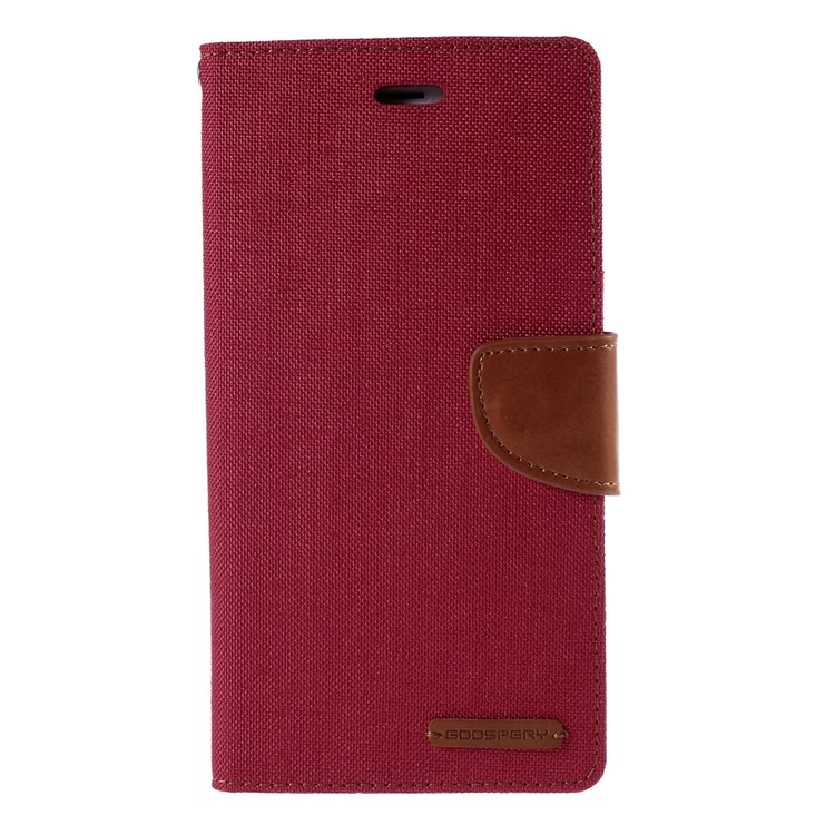 MERCURY GOOSPERY Canvas Diary Leather Shell for iPhone 6s Plus / 6 Plus Plus with Stand - Red-3