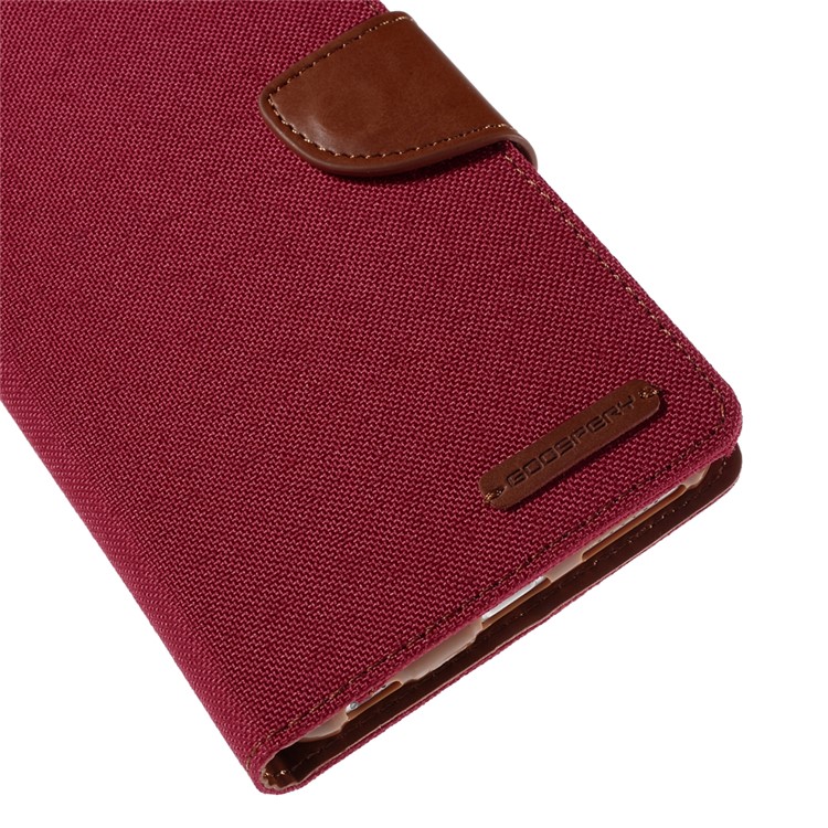 MERCURY GOOSPERY Canvas Diary Leather Shell for iPhone 6s Plus / 6 Plus Plus with Stand - Red-8