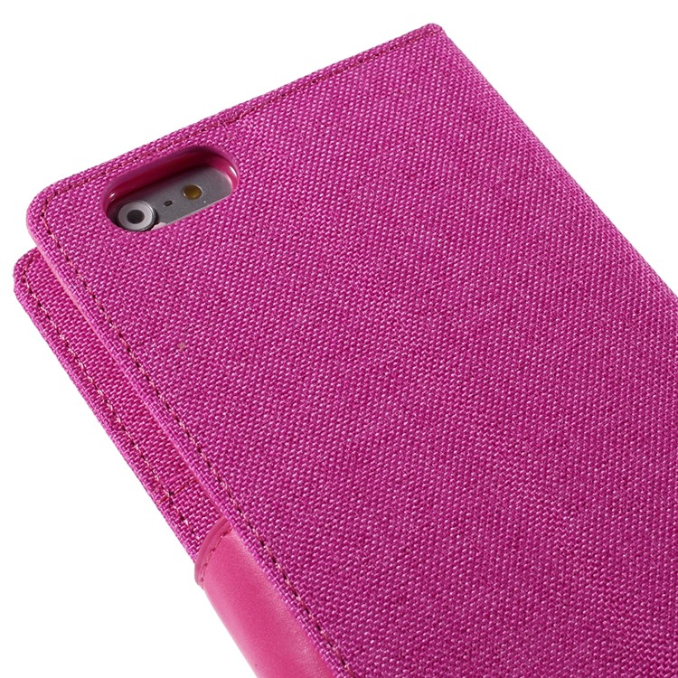 MERCURY GOOSPERY Canvas Diary Leather Case for iPhone 6s Plus / 6 Plus Plus with Stand - Rose-9