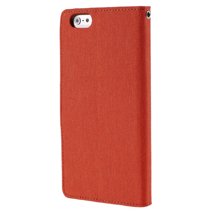MERCURY GOOSPERY Canvas Diary Leather Case for iPhone 6s Plus / 6 Plus Plus with Stand - Orange-2