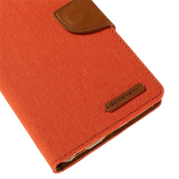 MERCURY GOOSPERY Canvas Diary Leather Case for iPhone 6s Plus / 6 Plus Plus with Stand - Orange-9