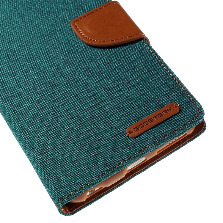 MERCURY GOOSPERY Canvas Diary Leather Case for iPhone 6s Plus / 6 Plus Plus with Stand - Green-7