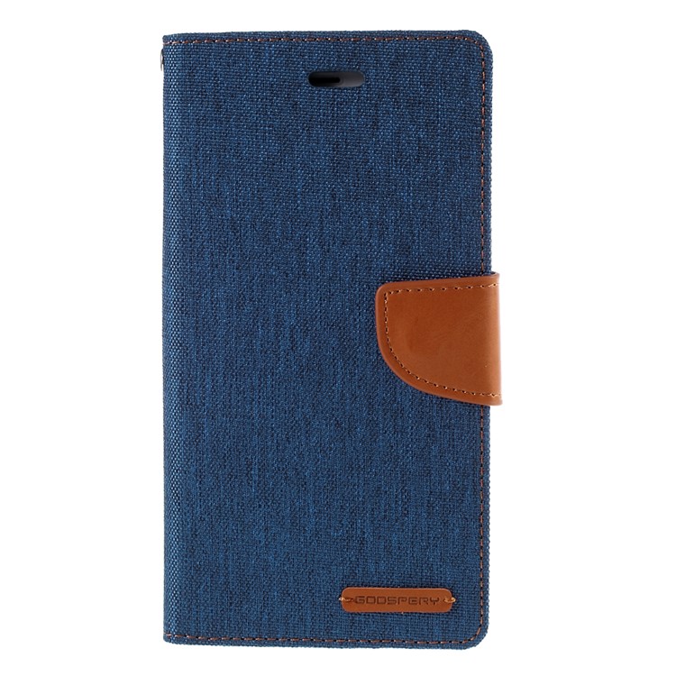 MERCURY GOOSPERY Canvas Diary Leather Case for iPhone 6s Plus / 6 Plus Plus with Stand - Light Blue-3