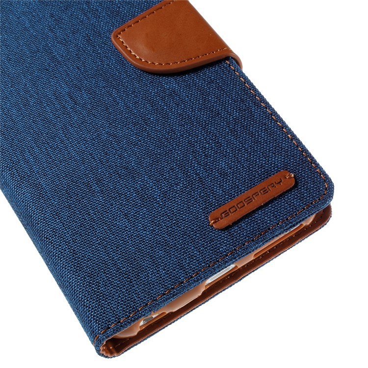 MERCURY GOOSPERY Canvas Diary Leather Case for iPhone 6s Plus / 6 Plus Plus with Stand - Light Blue-8