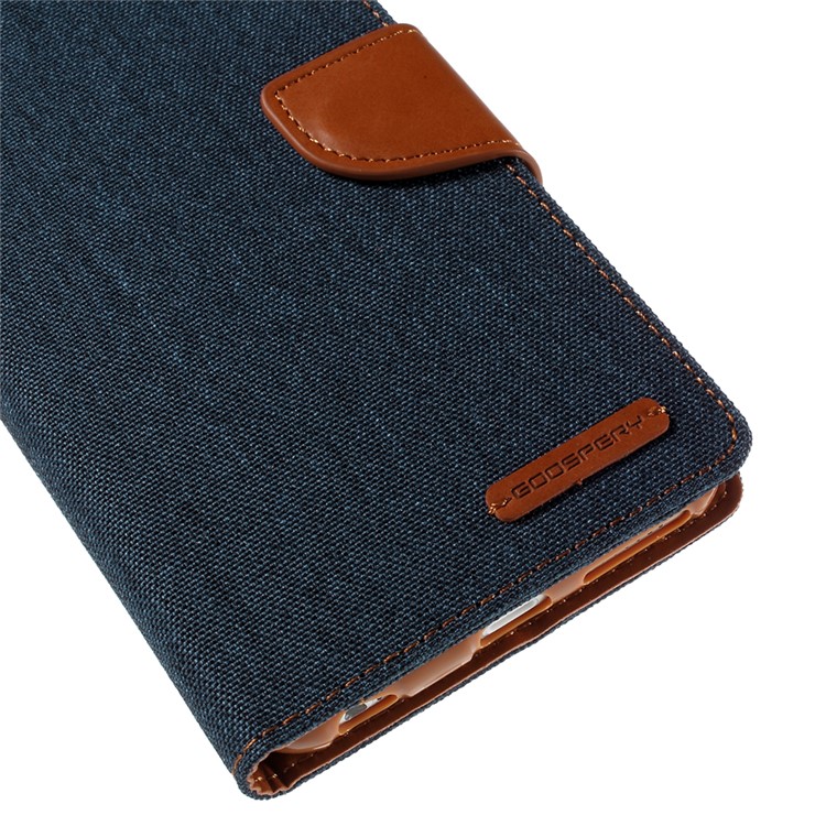 MERCURY GOOSPERY Canvas Diary Leather Case for iPhone 6s Plus / 6 Plus Plus with Stand - Dark Blue-8