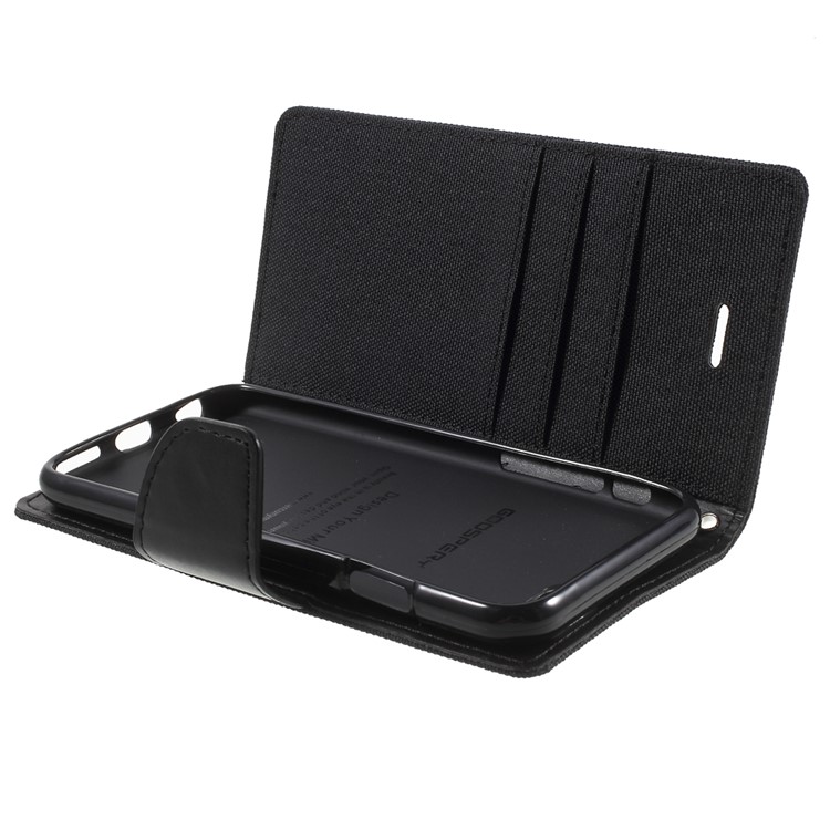 MERCURY GOOSPERY Canvas Wallet Leather Case for iPhone 6s / 6 4.7 inch - Black-10