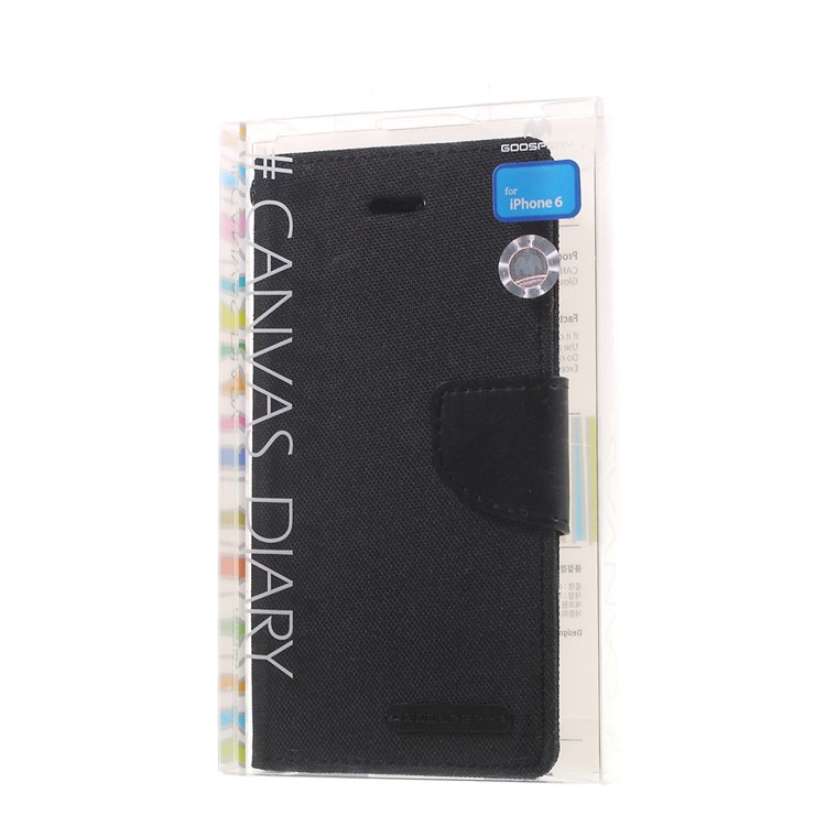 MERCURY GOOSPERY Canvas Wallet Leather Case for iPhone 6s / 6 4.7 inch - Black-11