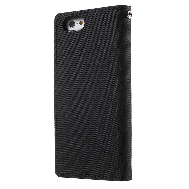 MERCURY GOOSPERY Canvas Wallet Leather Case for iPhone 6s / 6 4.7 inch - Black-2