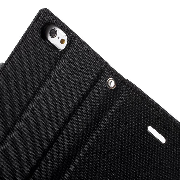 MERCURY GOOSPERY Canvas Wallet Leather Case for iPhone 6s / 6 4.7 inch - Black-7