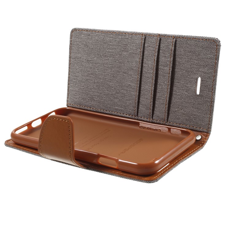 MERCURY GOOSPERY Canvas Wallet Leather Cover for iPhone 6s / 6 4.7 inch - Grey-10