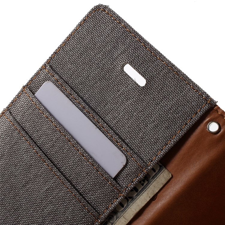 MERCURY GOOSPERY Canvas Wallet Leather Cover for iPhone 6s / 6 4.7 inch - Grey-6