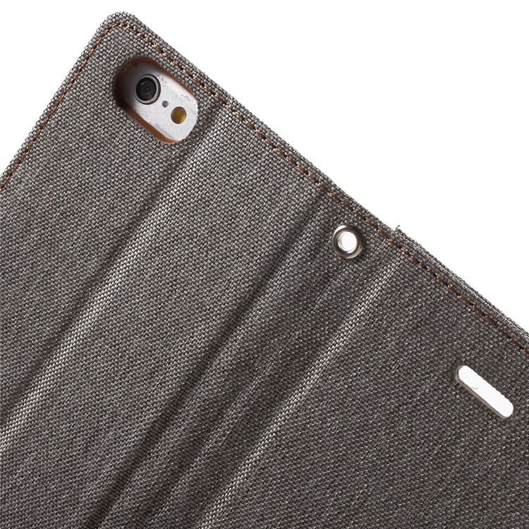 MERCURY GOOSPERY Canvas Wallet Leather Cover for iPhone 6s / 6 4.7 inch - Grey-7