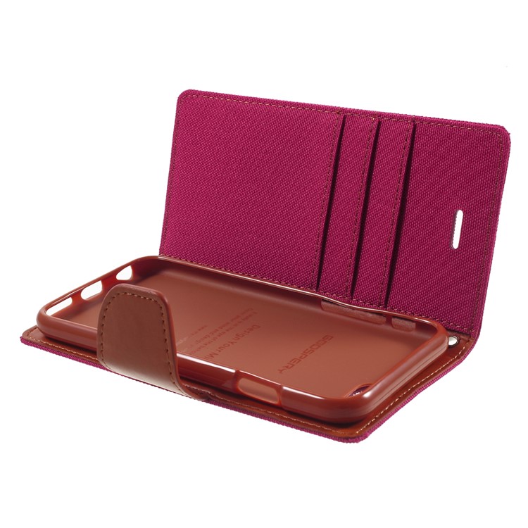 MERCURY GOOSPERY Canvas Wallet Leather Shell for iPhone 6s / 6 4.7 inch - Red-10
