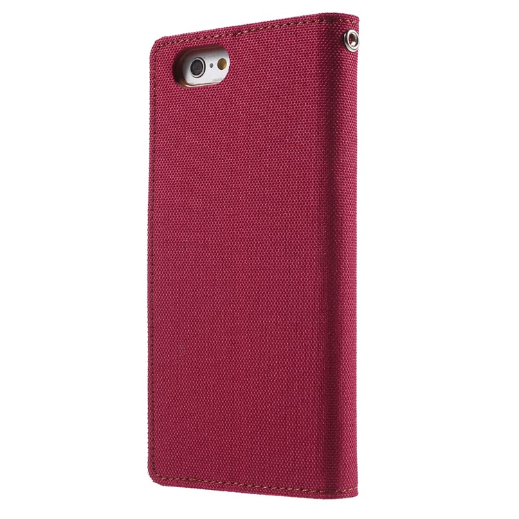 MERCURY GOOSPERY Canvas Wallet Leather Shell for iPhone 6s / 6 4.7 inch - Red-2