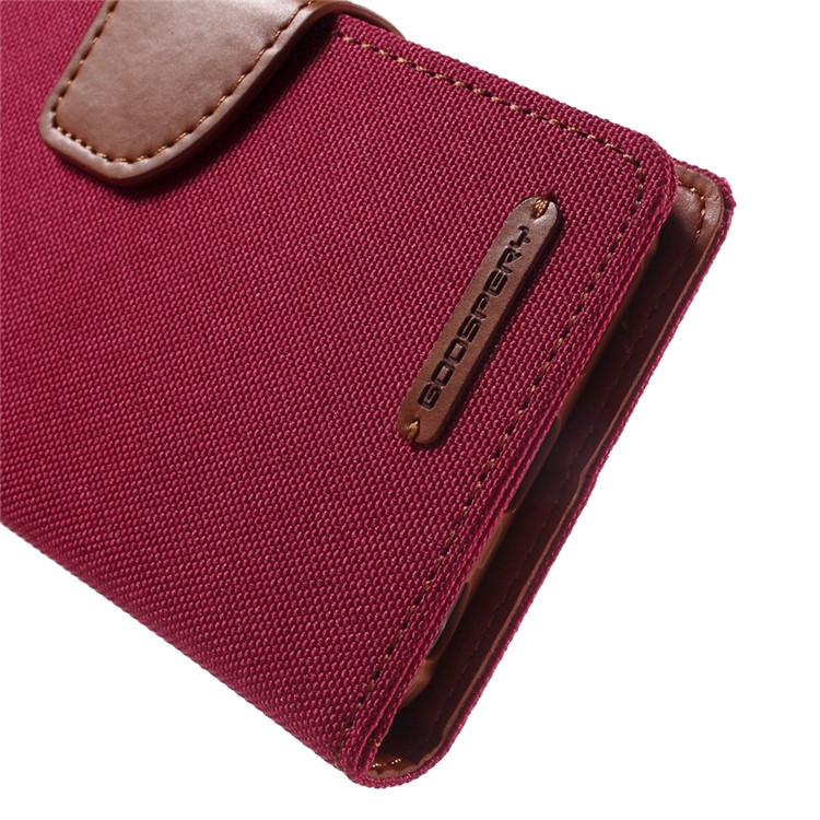 MERCURY GOOSPERY Canvas Wallet Leather Shell for iPhone 6s / 6 4.7 inch - Red-8