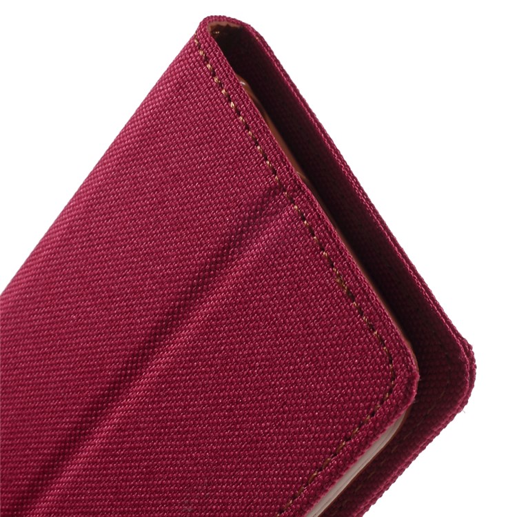 MERCURY GOOSPERY Canvas Wallet Leather Shell for iPhone 6s / 6 4.7 inch - Red-9