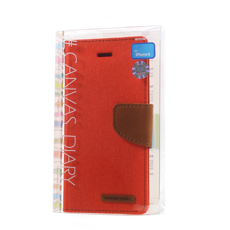 MERCURY GOOSPERY Canvas PU Leather Phone Cover for iPhone 6s / 6 4.7 inch - Orange-10
