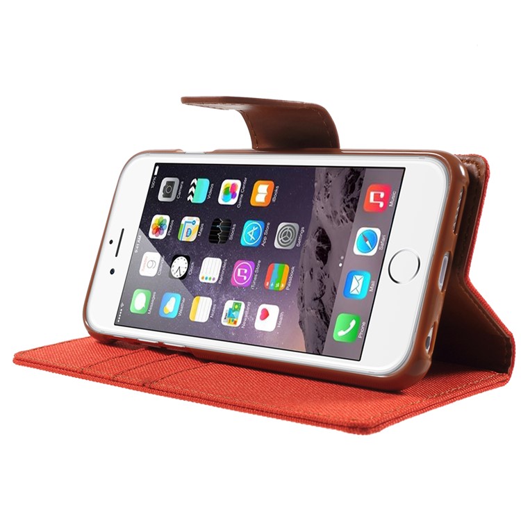 MERCURY GOOSPERY Canvas PU Leather Phone Cover for iPhone 6s / 6 4.7 inch - Orange-3