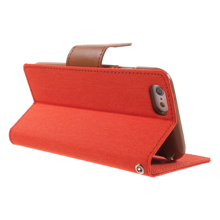 MERCURY GOOSPERY Canvas PU Leather Phone Cover for iPhone 6s / 6 4.7 inch - Orange-4