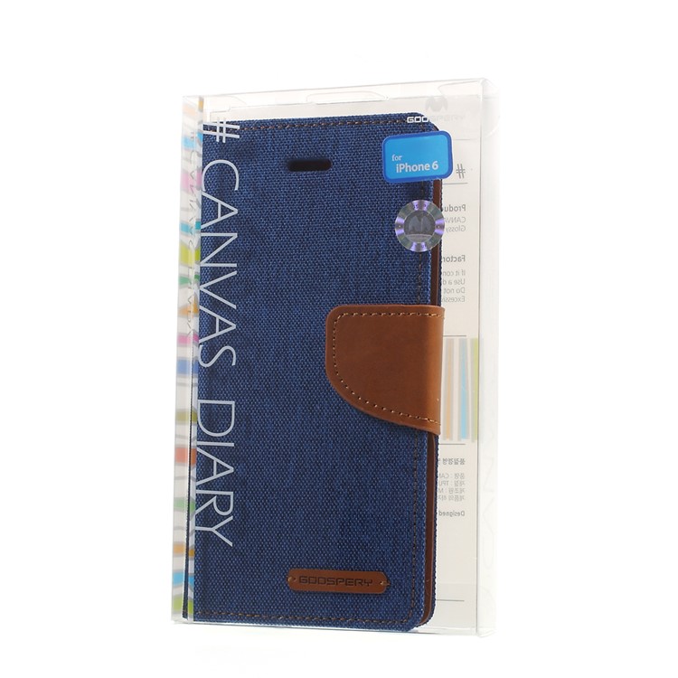 MERCURY GOOSPERY Canvas PU Leather Phone Case for iPhone 6s / 6 4.7 inch - Blue-10