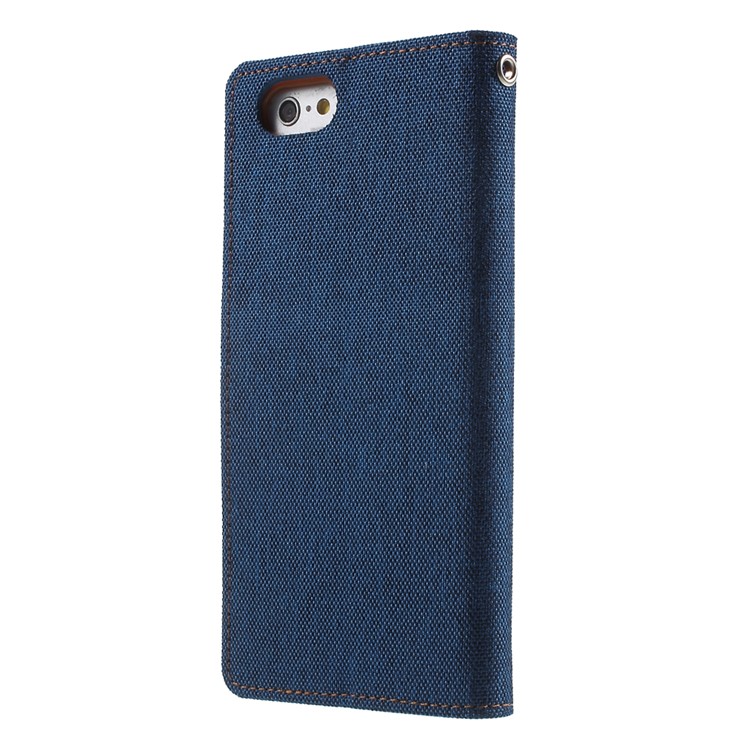 MERCURY GOOSPERY Canvas PU Leather Phone Case for iPhone 6s / 6 4.7 inch - Blue-2