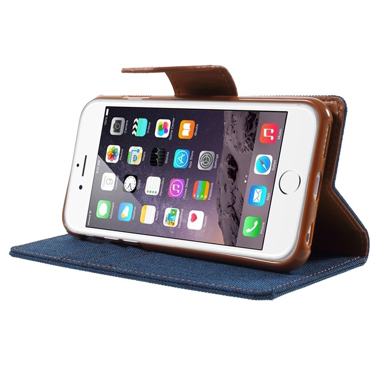 MERCURY GOOSPERY Canvas PU Leather Phone Case for iPhone 6s / 6 4.7 inch - Blue-3