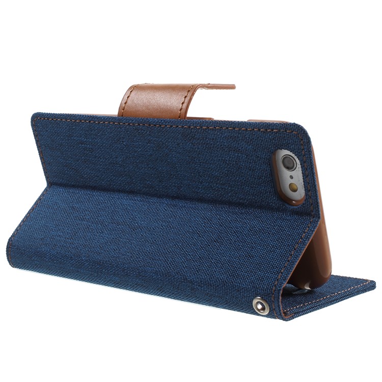 MERCURY GOOSPERY Canvas PU Leather Phone Case for iPhone 6s / 6 4.7 inch - Blue-4