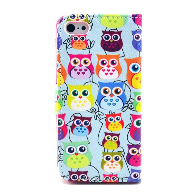 Flip Leather Protective Shell for iPhone 5c - Multiple Owls-2