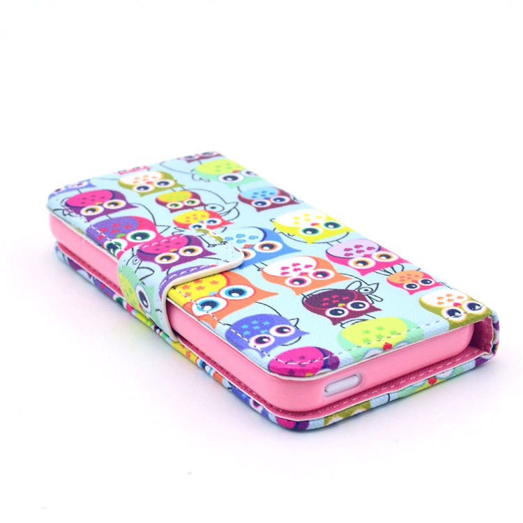 Flip Leather Protective Shell for iPhone 5c - Multiple Owls-3