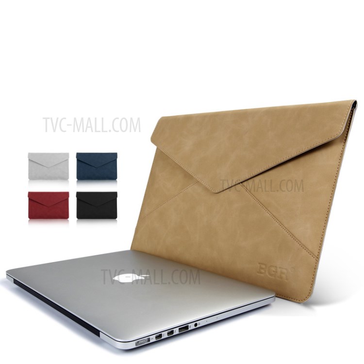 Envelope Style Leather Bag for Macbook Air / Pro 13.3 Inch with Retina Display - Khaki-11