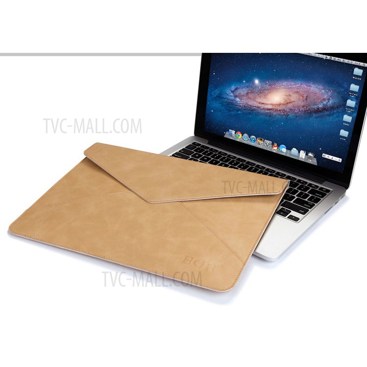 Envelope Style Leather Bag for Macbook Air / Pro 13.3 Inch with Retina Display - Khaki-7