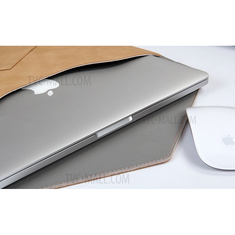 Envelope Style Leather Bag for Macbook Air / Pro 13.3 Inch with Retina Display - Khaki-8