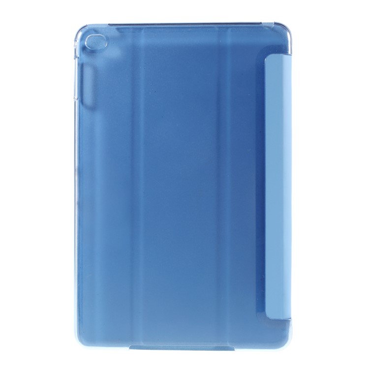 For iPad mini 4 Tri-fold Stand Smart Leather Flip Case Cover - Blue-2