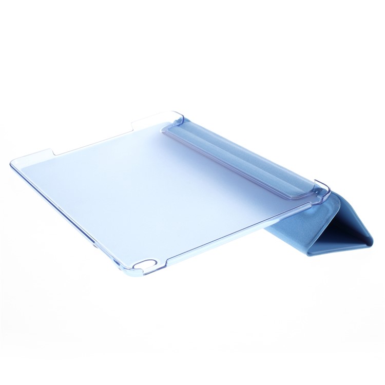 For iPad mini 4 Tri-fold Stand Smart Leather Flip Case Cover - Blue-5