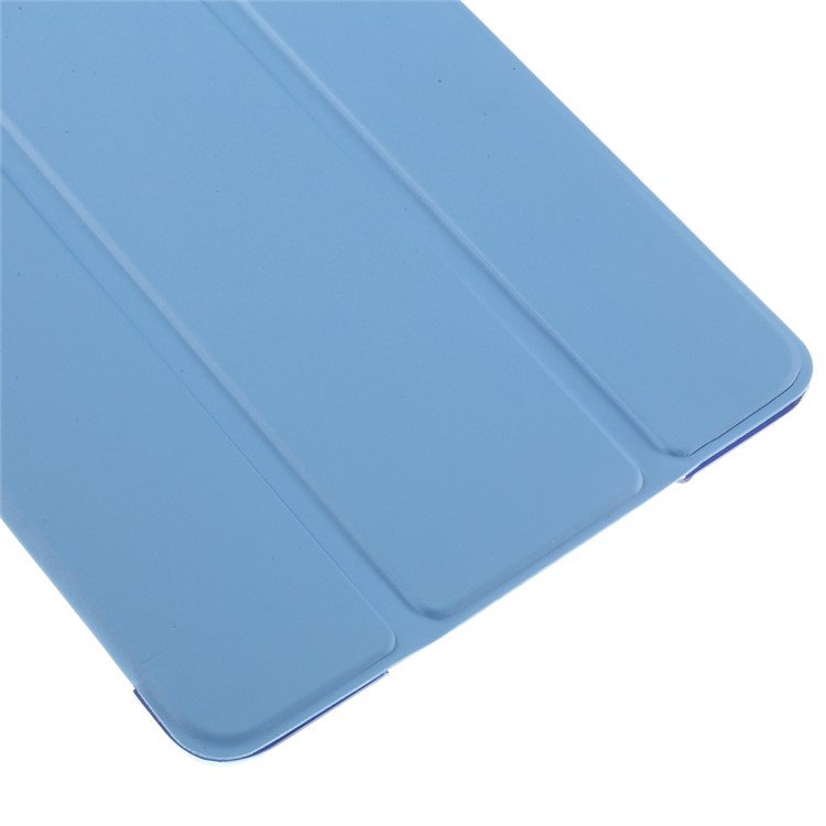 For iPad mini 4 Tri-fold Stand Smart Leather Flip Case Cover - Blue-6