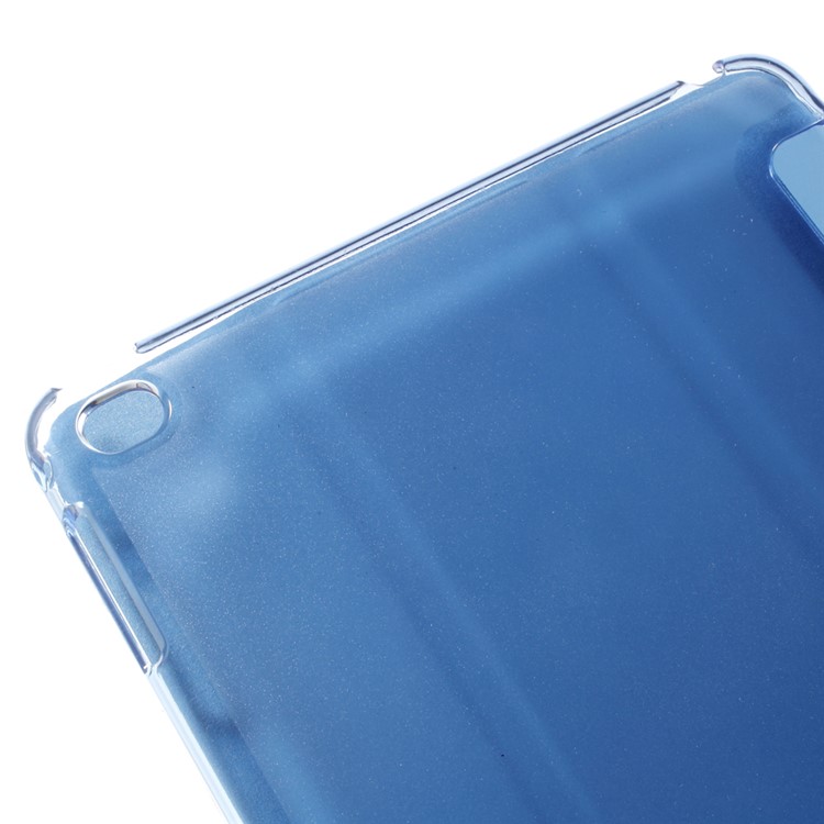 For iPad mini 4 Tri-fold Stand Smart Leather Flip Case Cover - Blue-7