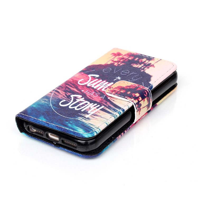 Magnetic Wallet Leather Protective Cover for iPhone SE 5s 5 - Sea and Every Summer Has A Story-4