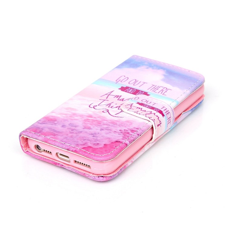 Magnetic Flip Wallet Leather Stand Cover for iPhone SE 5s 5 - Sea and Quotes-4