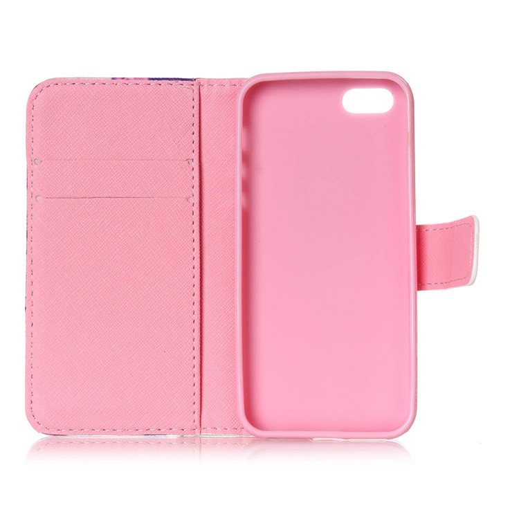 Magnetic Flip Wallet Leather Stand Cover for iPhone SE 5s 5 - Sea and Quotes-6