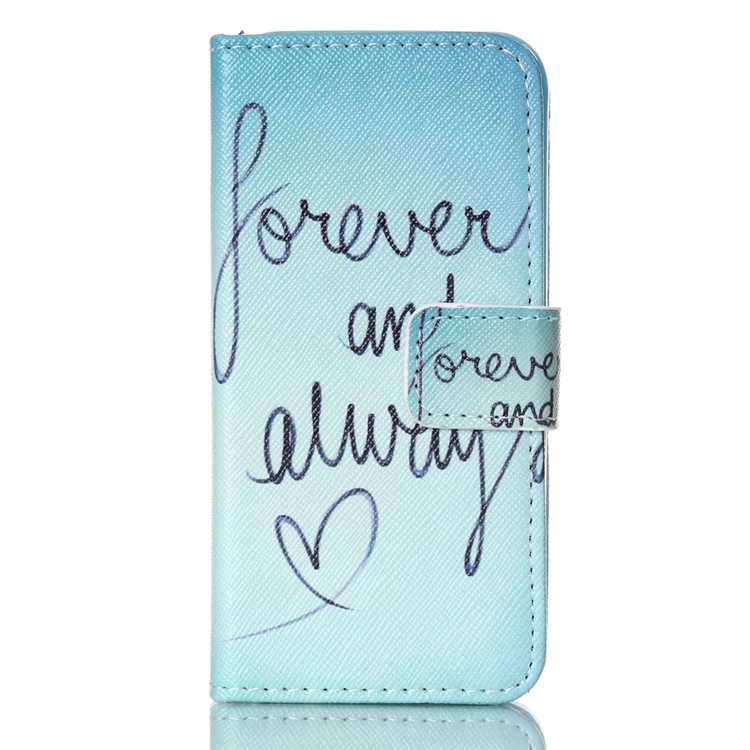 Horizontal Flip Wallet Leather Phone Cover for iPhone SE 5s 5 - Never and Always-1