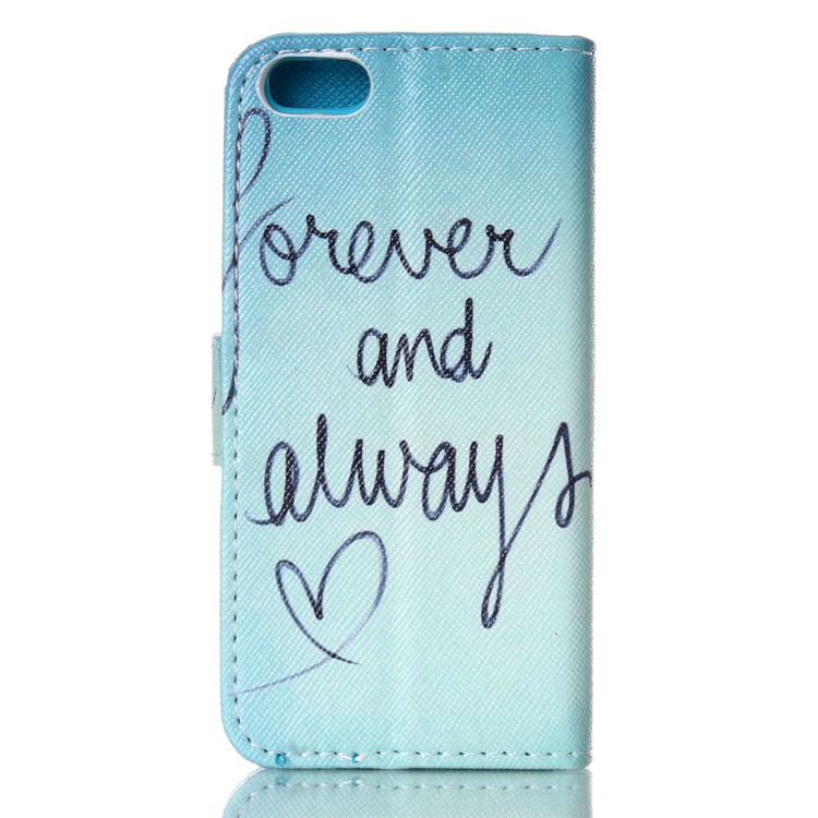 Horizontal Flip Wallet Leather Phone Cover for iPhone SE 5s 5 - Never and Always-2