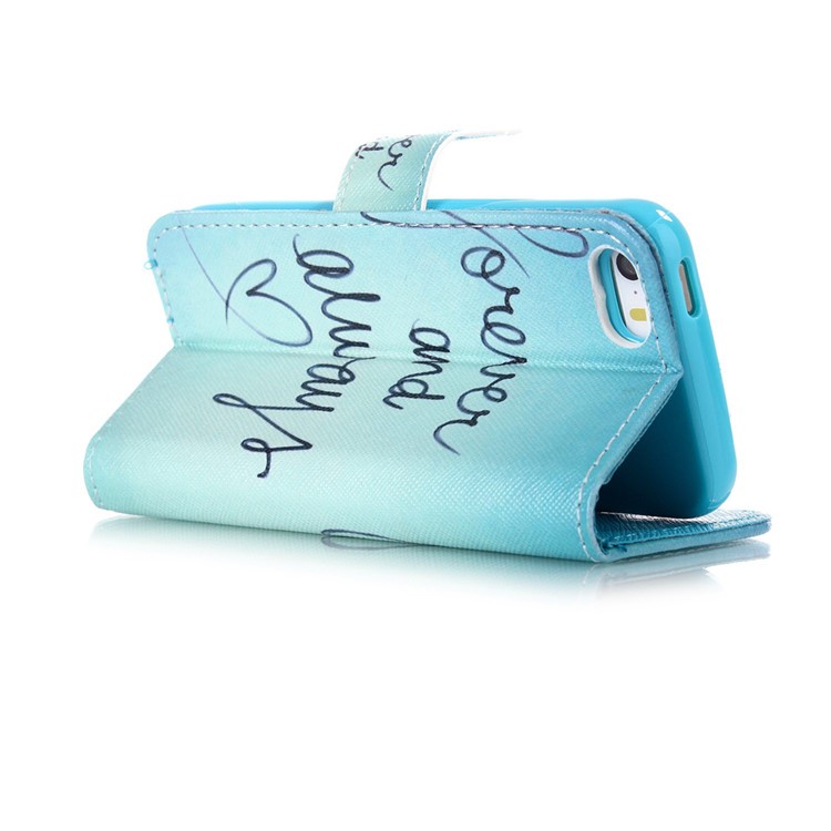 Horizontal Flip Wallet Leather Phone Cover for iPhone SE 5s 5 - Never and Always-3